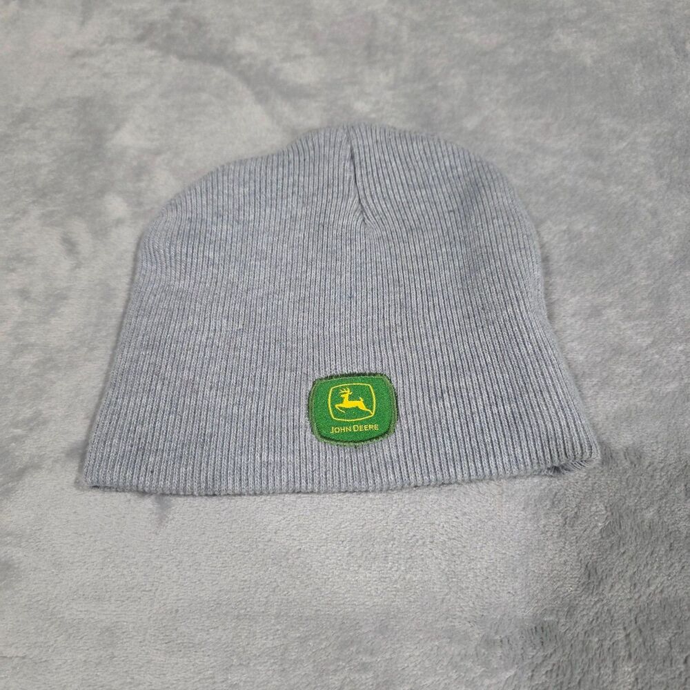 John Deere Youth Kids Knit Cap‎ Hat Toboggan Beanie OS- Gray
